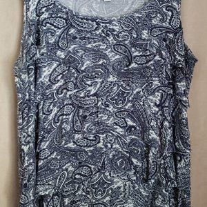 Sleeveless Paisley print top